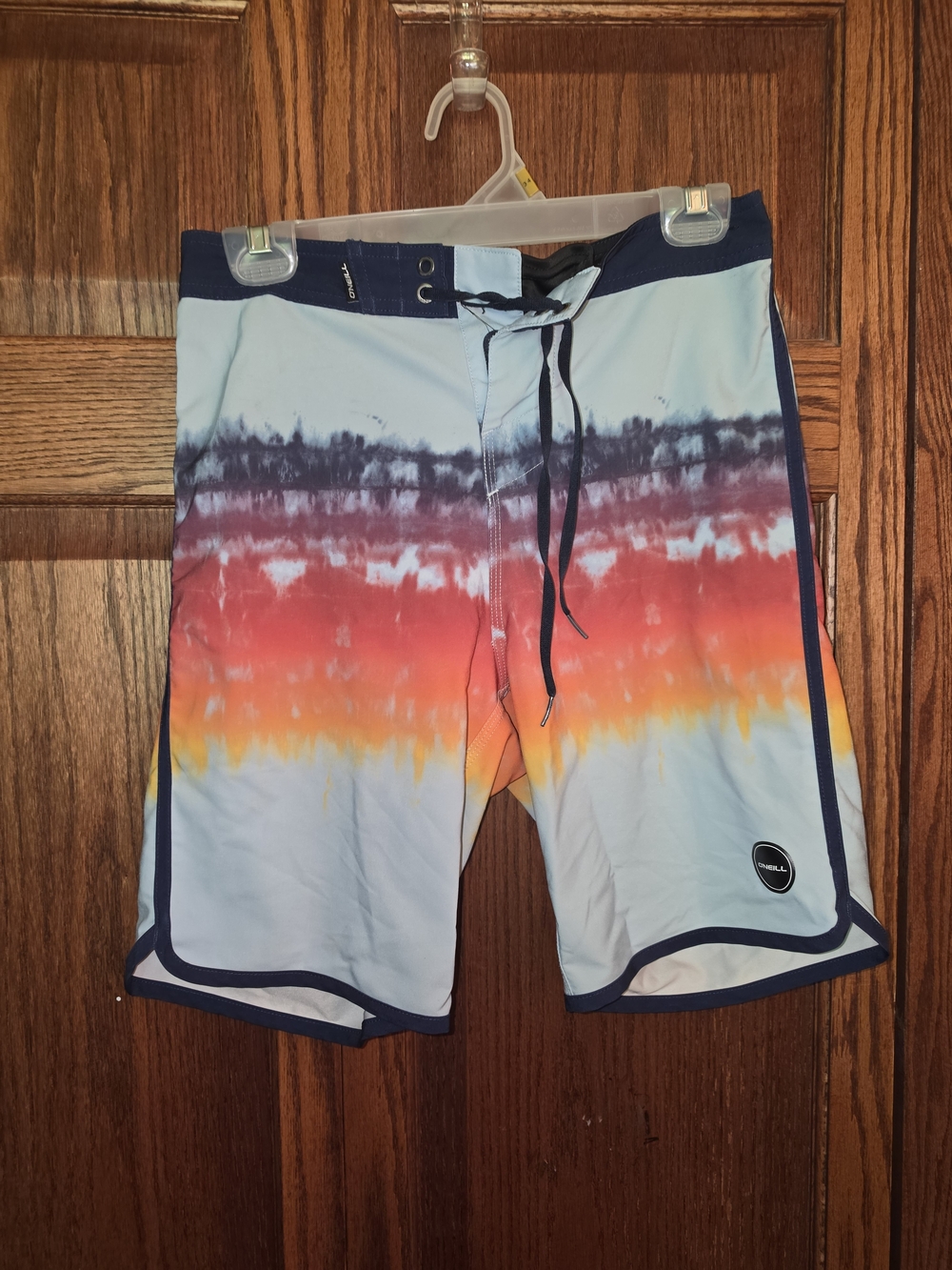 O'Neill Men's Tie-Dye Gradient Boardshorts - Blue/Red/Orange